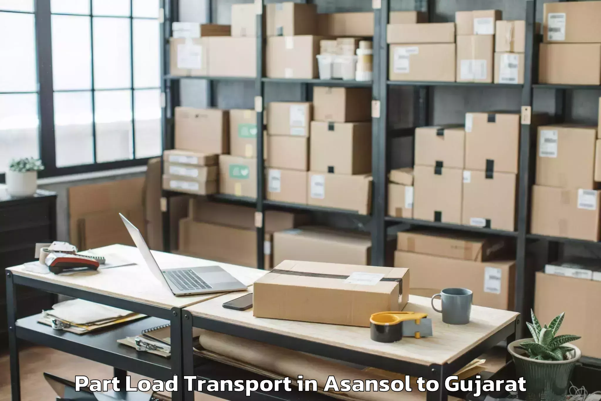 Professional Asansol to Kamrej Part Load Transport